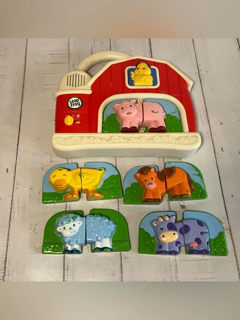 Vintage 2007 LeapFrog Fridge Farm Magnetic Animal Set Barn Toy Complete Tested